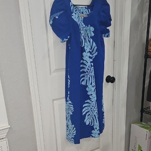 Blue Floral Kids Dress - Picture 4 of 5